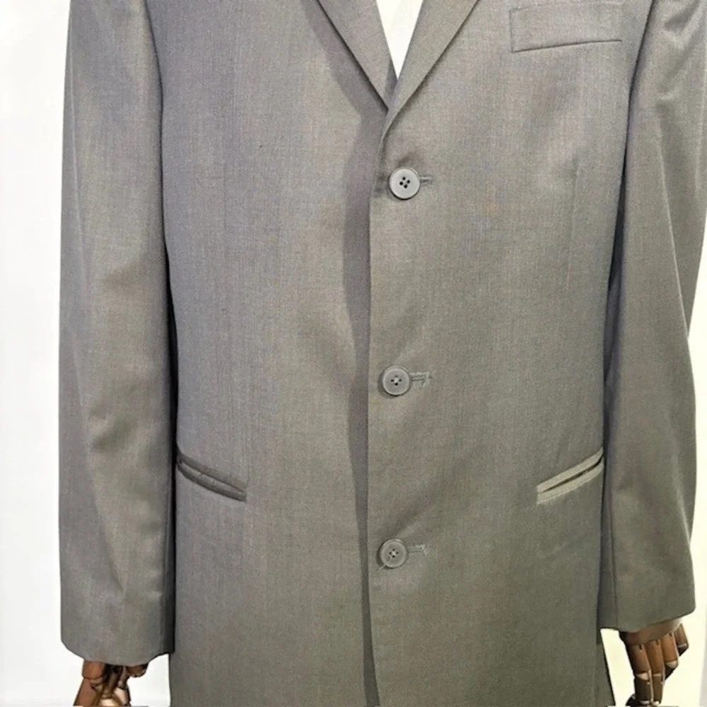 Oscar de‎ la Renta Profile Men's Charcoal brown Wool Silk Suit Jacket Blazer 42L